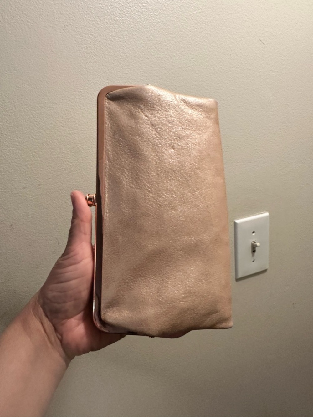 HOBO Metallic Rose Gold Clutch